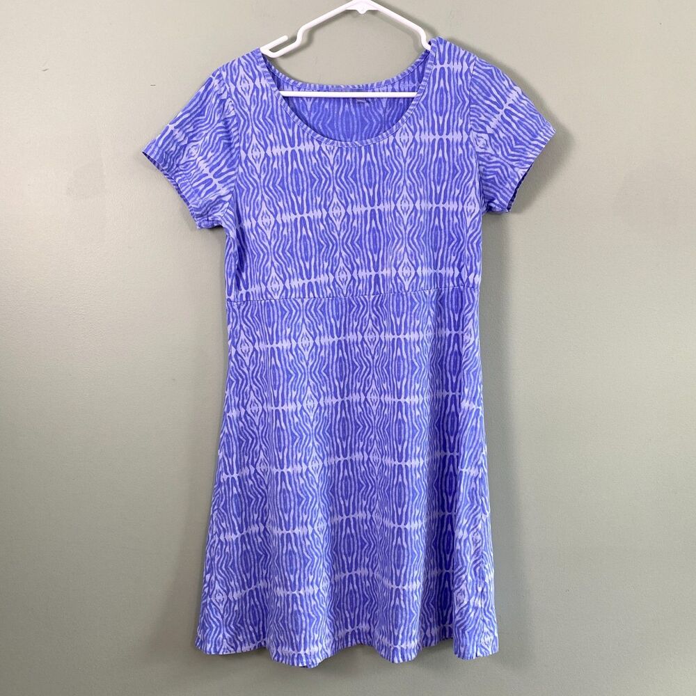Fresh Produce Cotton Dress Knee Length Womens Small Purple Preppy USA Coastal